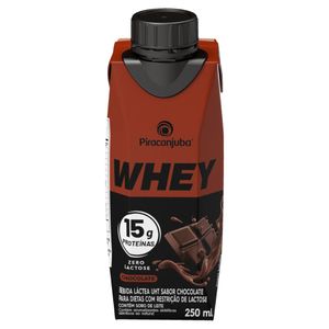 Bebida Láctea UHT Chocolate Zero Lactose Piracanjuba Whey Caixa 250ml