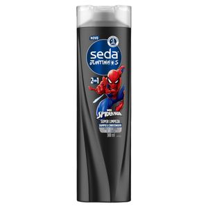 Shampoo Infantil 2 em 1 Spider-Man Seda Juntinhos Super Limpeza Frasco 300ml