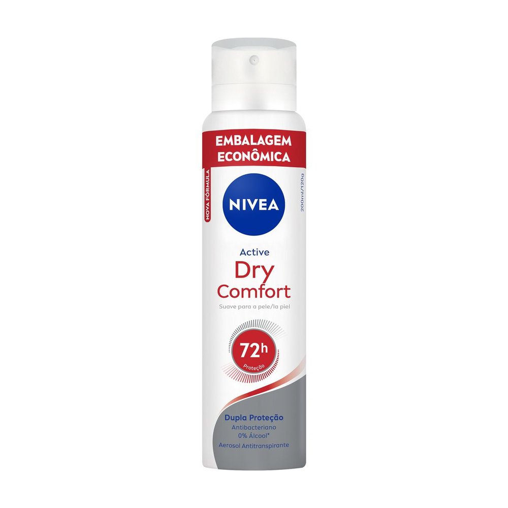 Desodorante Aerossol Dry Comfort Nivea Active 200ml Embalagem Econômica