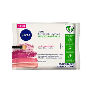 Nivea Lenço de Limpeza Demaquilante Ação Hidratante 3 em 1 25 un