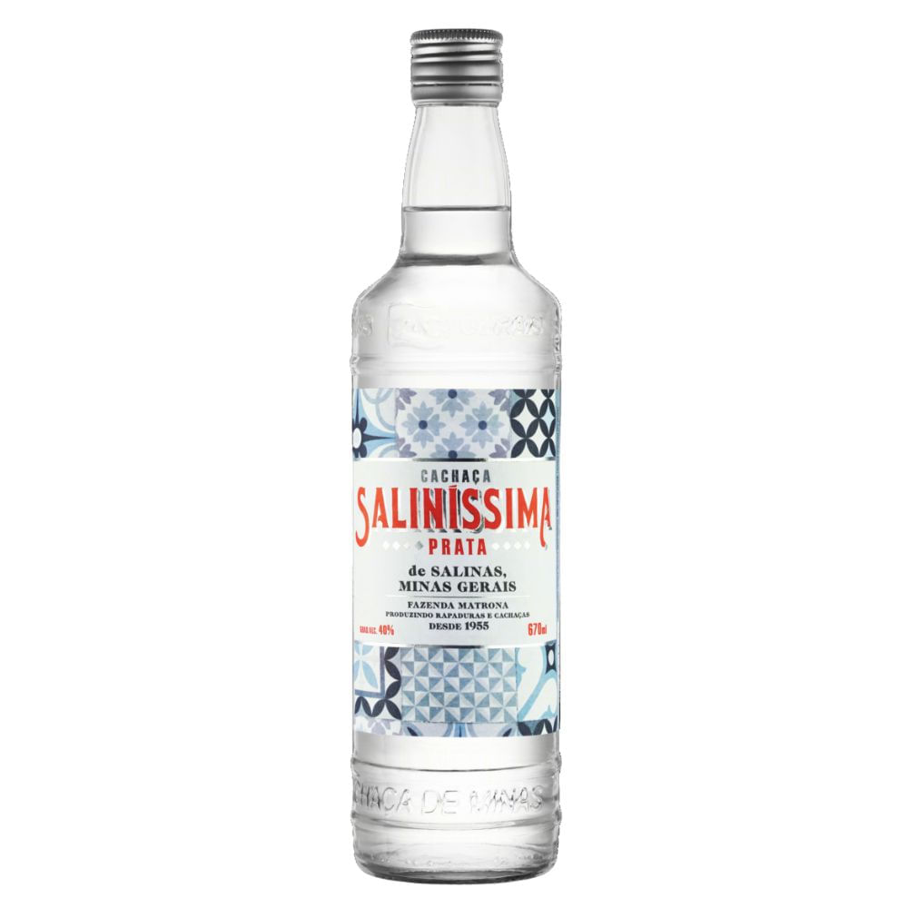 Cachaça Prata Saliníssima Garrafa 670ml