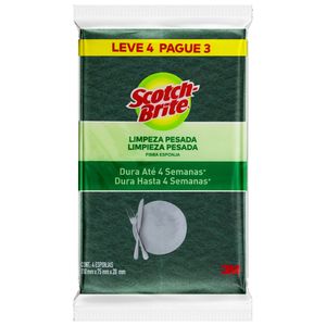 Esponja Limpeza Pesada Scotch-Brite Leve 4 Pague 3 Unidades