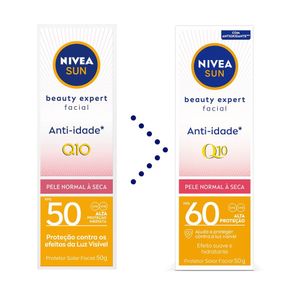 Nivea Sun Protetor Solar Facial Beauty Expert Pele Normal A Seca FPS 60 50g