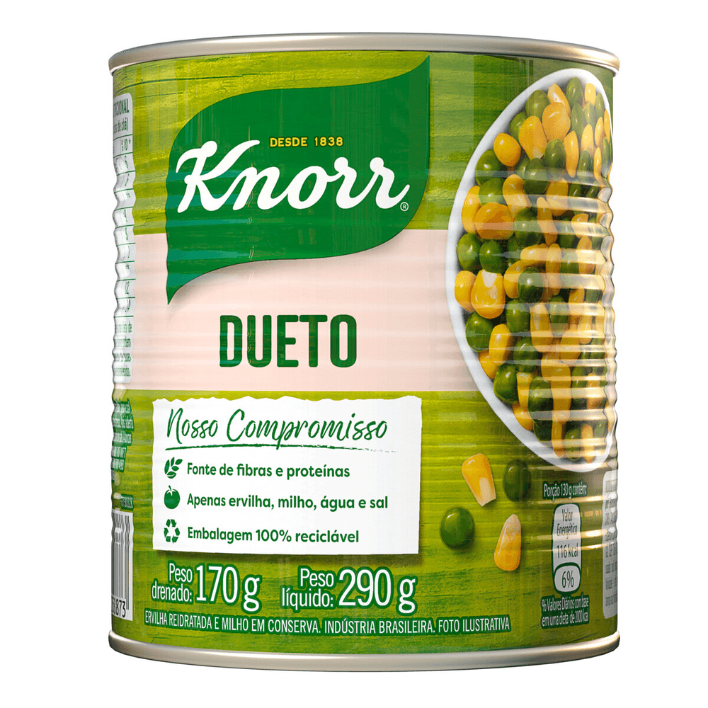 Ervilha e Milho Verde em Conserva Dueto Knorr Lata 170g