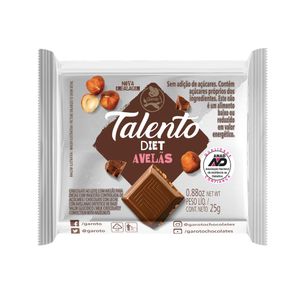 Chocolate Garoto Talento Diet Com Avelãs 25g
