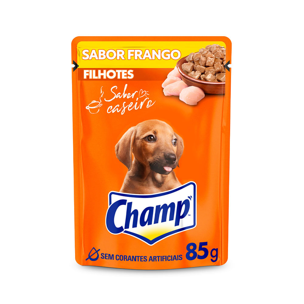 Ração Úmida Champ para Cães Filhotes Sabor Caseiro Frango 85 g