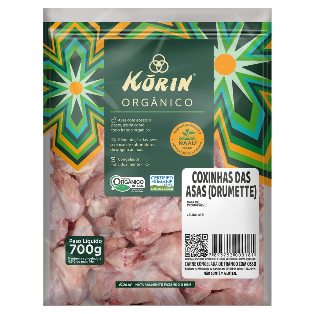 Coxinha Da Asa De Frango Congelada Orgânica Korin 700g 2793