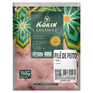 Filé de Peito de Frango Congelado Orgânico sem Osso Korin 700g