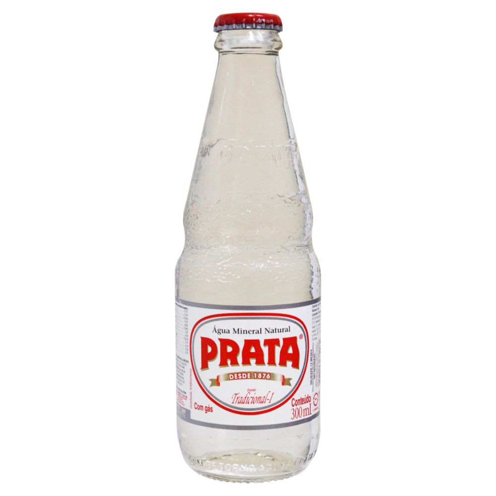 Água Mineral Natural com Gás Prata Garrafa 300ml