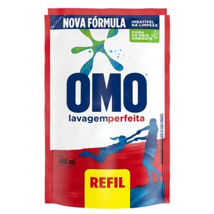 Lava-Roupas Líquido Omo Lavagem Perfeita Sachê 900ml Refil Econômico