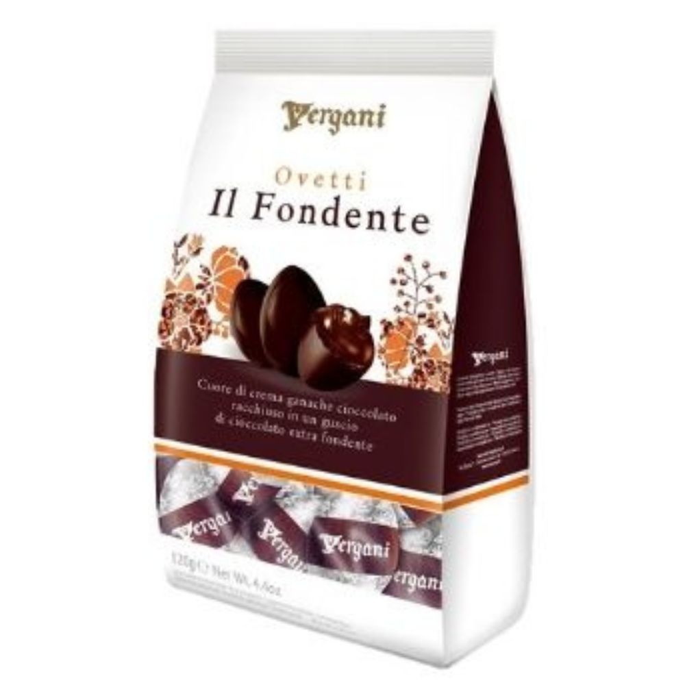 Ovinhos Italianos Vergani Chocolate Amargo com Creme de Ganache 120g