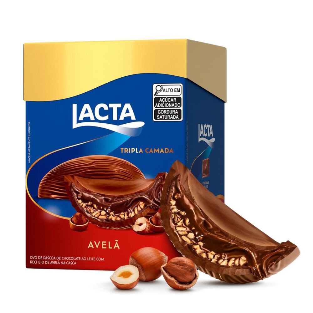 Ovo de Páscoa Lacta Tripla Camada Avelã 320g