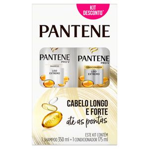 Kit Pantene Shampoo 350ml + Condicionador 175ml Liso Extremo