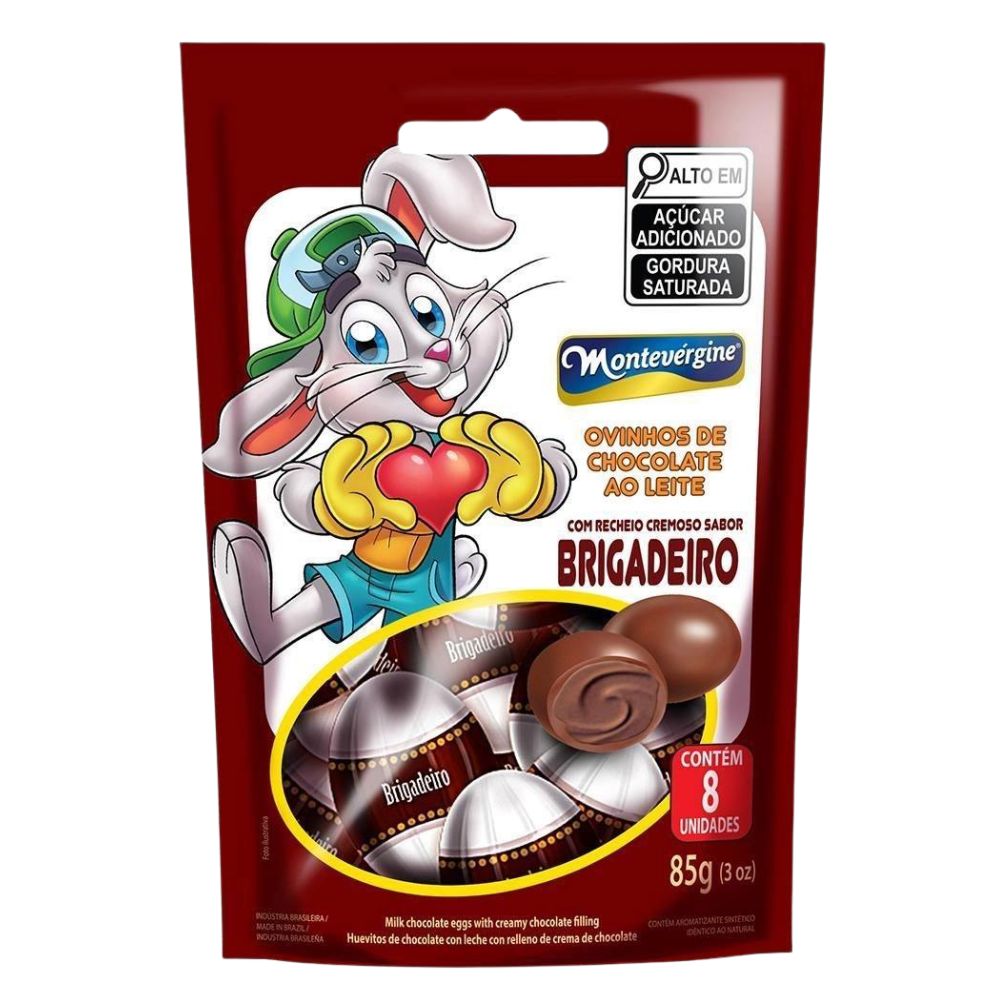 Ovinhos de Chocolate Recheio Brigadeiro Montevérgine 85g