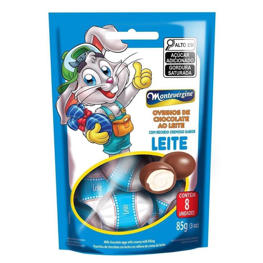 Ovinhos de Chocolate Recheio Leite Montevérgine 85g