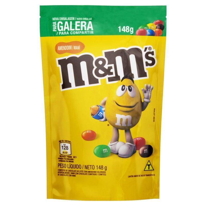 Confeito de Chocolate ao Leite com Amendoim M&M's Sachê 148g - Festval