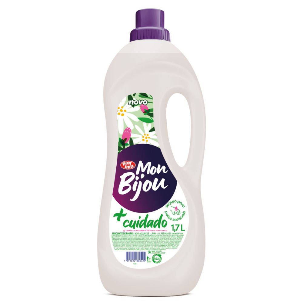Amaciante de Roupa +Cuidado Mon Bijou Frasco 1,7L