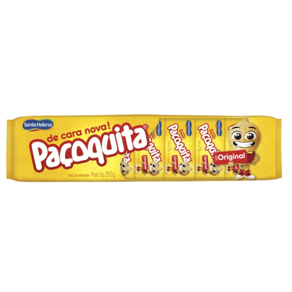 Pack Doce de Amendoim Original Paçoquita Pacote 210g 14 Unidades