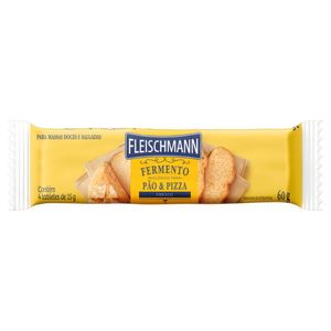 Fermento Biológico Tablete Fresco Fleischmann Pacote 60g 4 Unidades