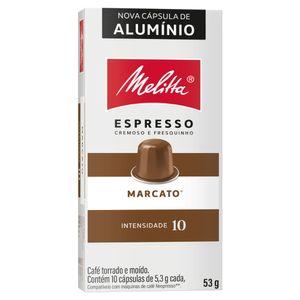 Café em Cápsula Torrado e Moído Marcato Espresso Melitta Caixa 53g 10 Unidades