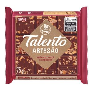 Chocolate Talento Artesão Amendoim e Avelã 75g