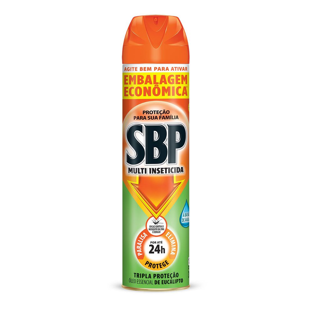 Multi-Inseticida Aerossol Óleo de Eucalipto SBP Frasco 380ml Embalagem Econômica