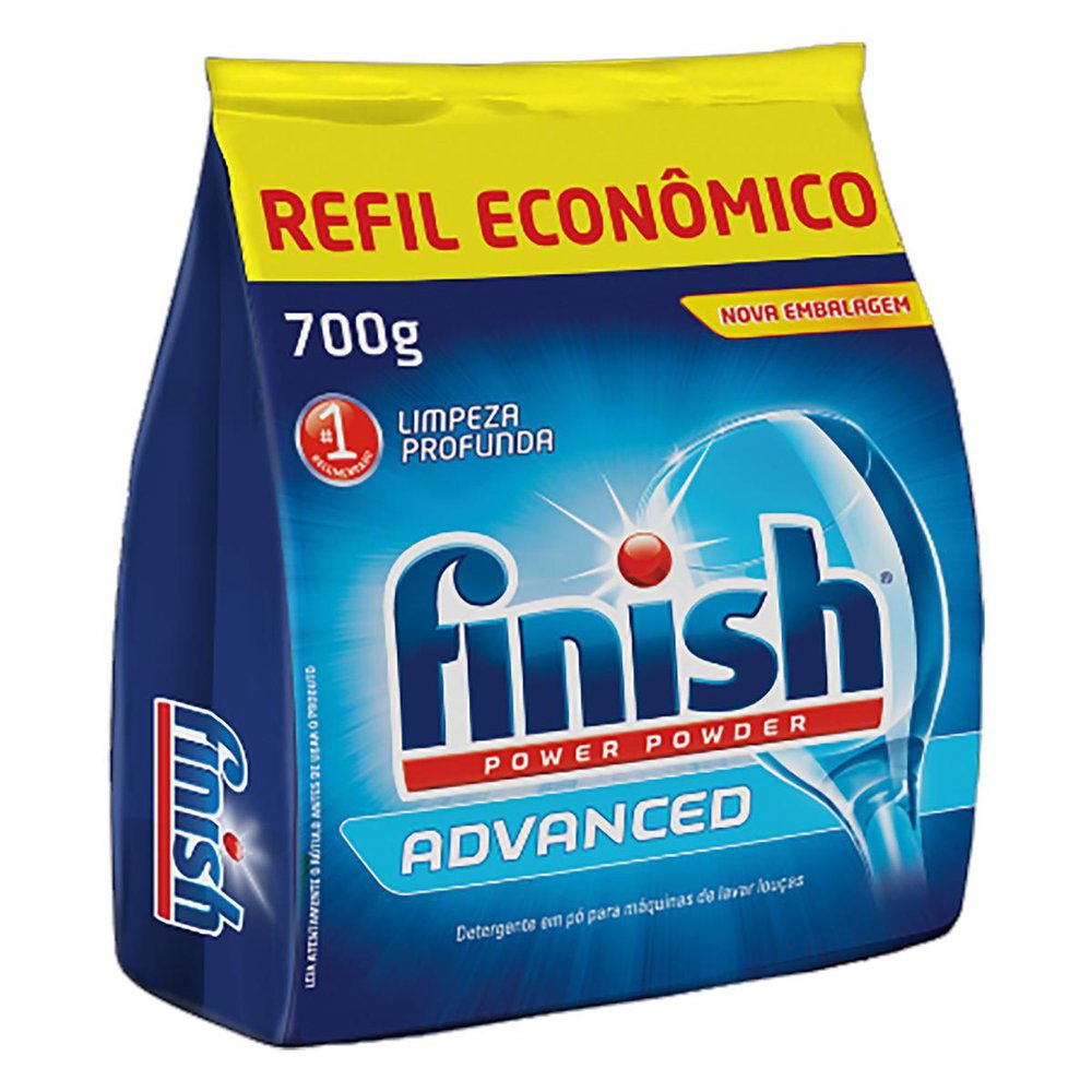 Detergente Pó para Máquina de Lavar Louças Finish Power Powder Advanced Pacote 700g Refil Econômico