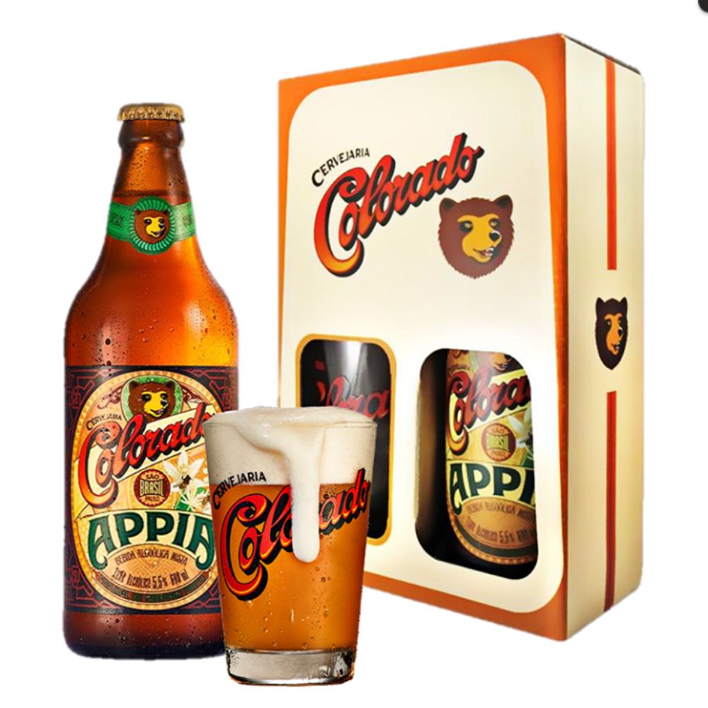 Cerveja Colorado Appia Kit Pack 2 Garrafas Vidro 600ml + Copo