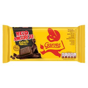 Chocolate Garoto Meio Amargo Tablete 80g