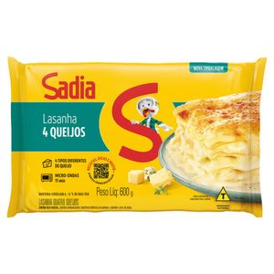 Lasanha Quatro Queijos Sadia Pacote 600g