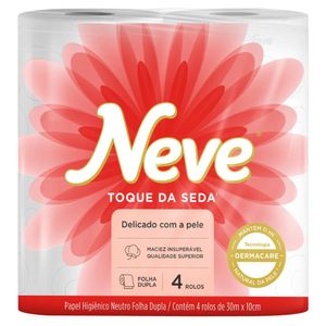 Papel Higiênico Folha Dupla Neutro Neve Toque da Seda 30m Pacote 4 Unidades