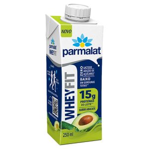 Bebida Láctea UHT Abacate Zero Lactose Parmalat Wheyfit Caixa 250ml