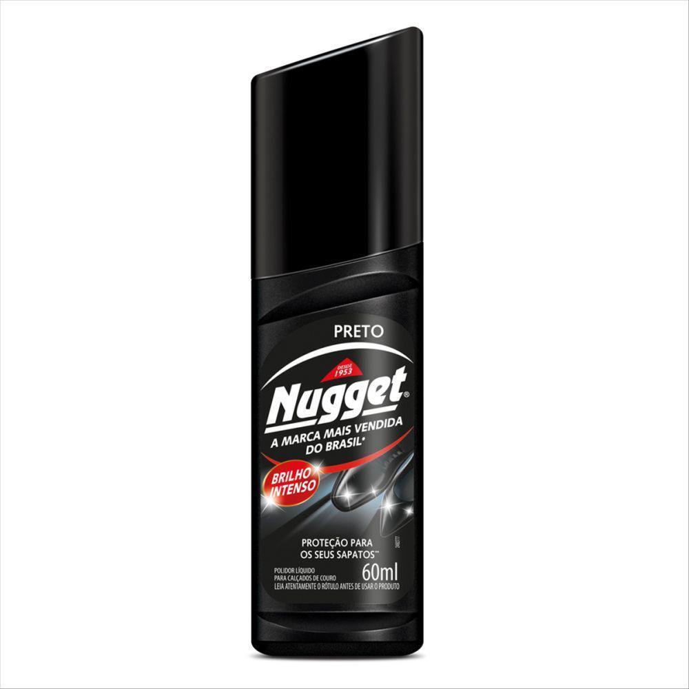 Polidor de Sapato Líquido Preto Nugget Frasco 60ml