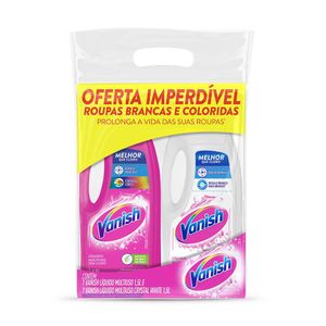 Tira Manchas Vanish Líquido Multiuso para roupas brancas e roupas coloridas - 2 unidades de 1,5L