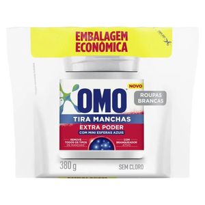 Tira Manchas Omo Extra Poder Roupas Brancas Pó Refil 380g