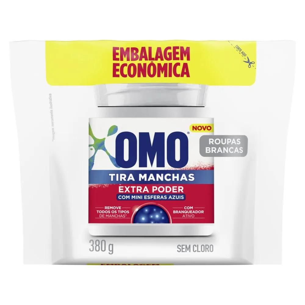 Tira Manchas Omo Extra Poder Roupas Brancas Pó Refil 380g
