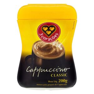 Cappuccino Classic 3 Corações Pote 200g