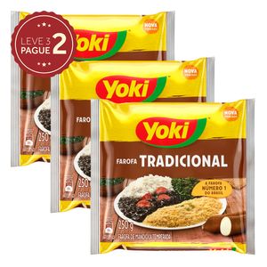 Farofa de Mandioca Tradicional Yoki Pacote 250g Leve 3 Pague 2 KIT PRONTO