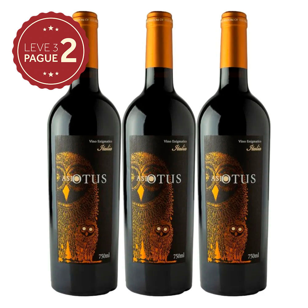 Vinho Italiano Asio Otus Vino Rosso Enigmatico 750ml Leve 3 Pague 2 KIT PRONTO