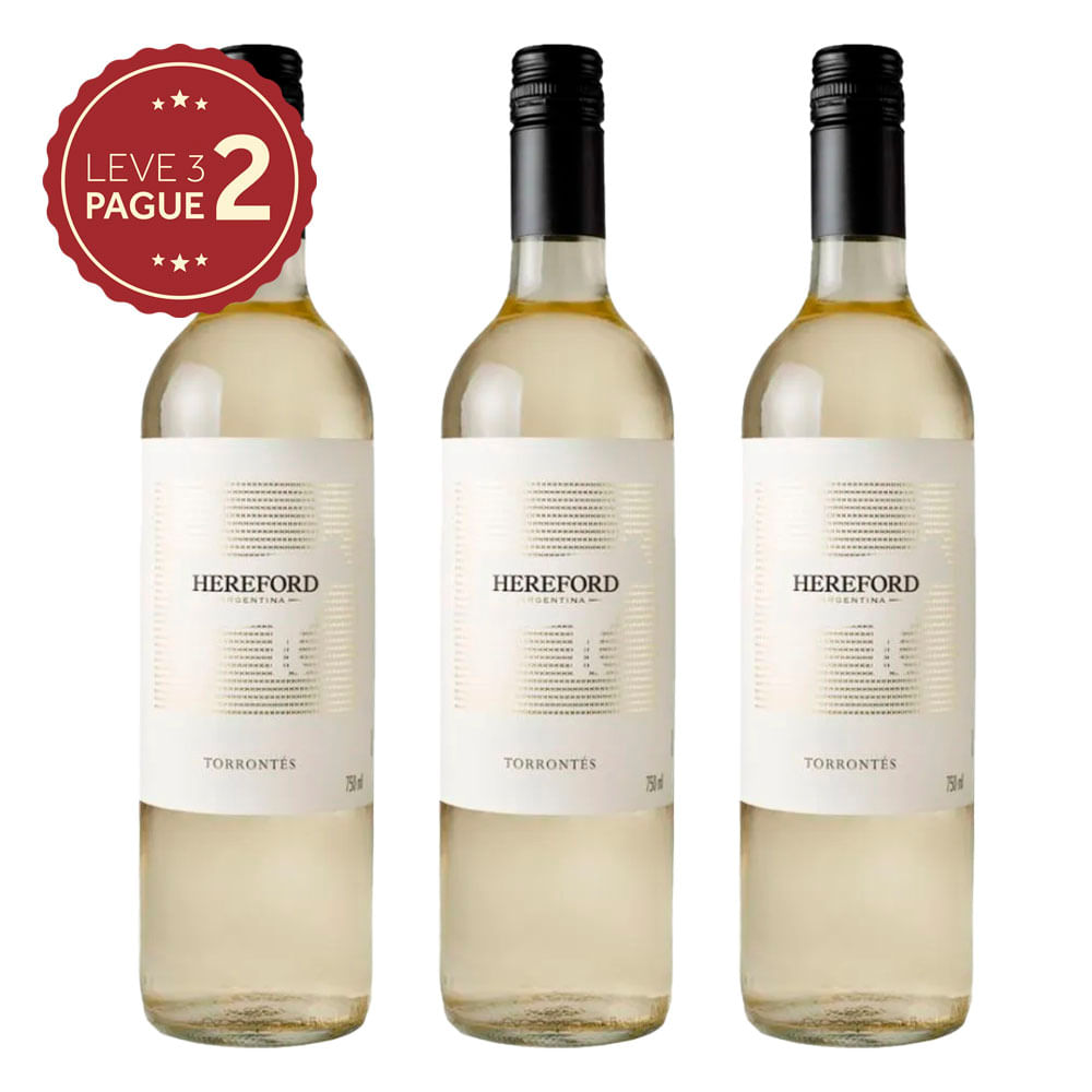 Vinho Argentino Hereford Torrontés 750ml Leve 3 Pague 2 KIT PRONTO