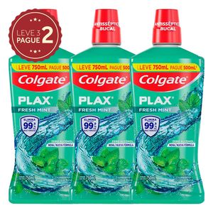 Enxaguante Bucal Colgate Plax Fresh Mint 750ml Leve 3 Pague 2 KIT PRONTO