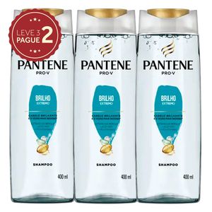 Shampoo Pantene Brilho Extremo Frasco 400ml Leve 3 Pague 2 KIT PRONTO