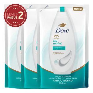 Sabonete Líquido Dove 200ml Refil Leve 3 Pague 2 KIT PRONTO