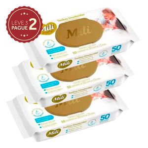 Toalha Umedecida Mili Prime Comfort Pacote com 50 Unidades Leve 3 Pague 2 KIT PRONTO