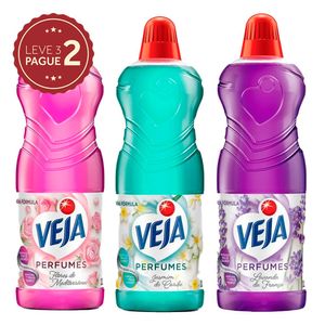 Limpador Perfumado Veja Tipos 1L Leve 3 Pague 2 KIT PRONTO