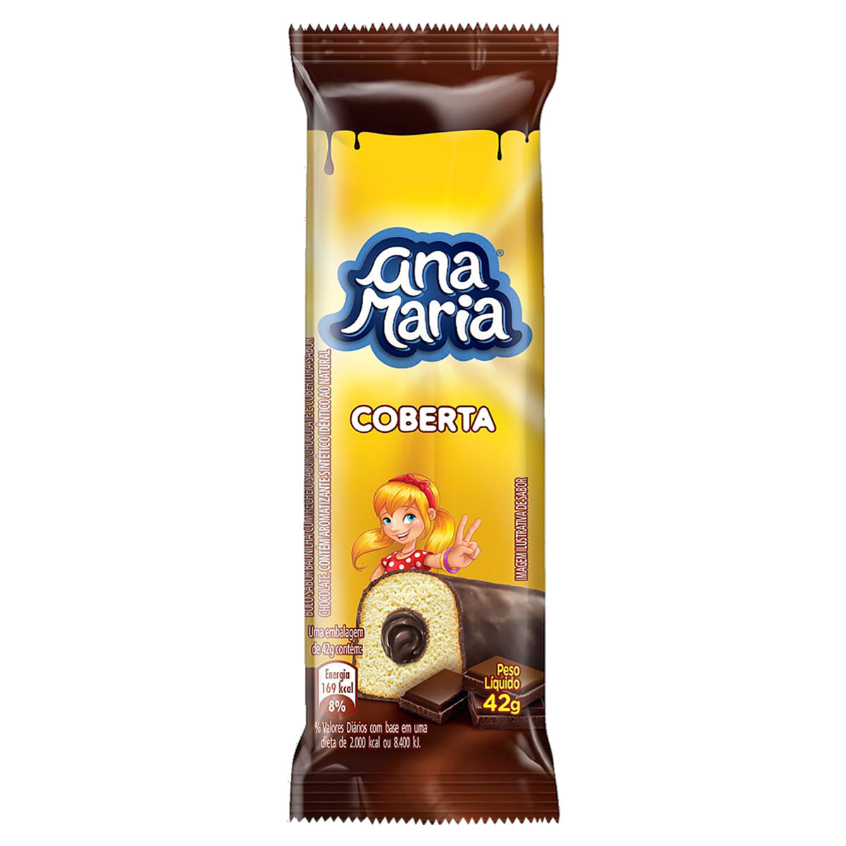 Bolo Baunilha Recheio e Cobertura Chocolate Ana Maria Pacote 42g