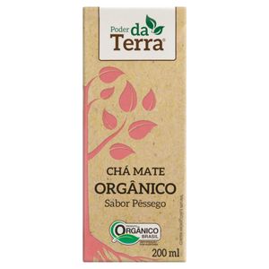 Chá Mate Orgânico Pêssego Poder da Terra Caixa 200ml