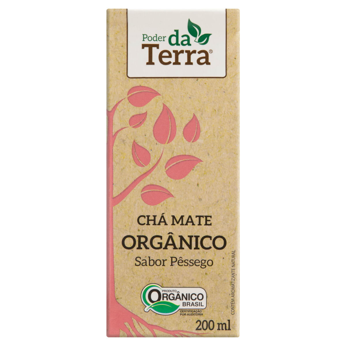 Chá Mate Orgânico Pêssego Poder da Terra Caixa 200ml