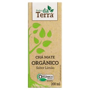 Chá Mate Orgânico Limão Poder da Terra Caixa 200ml