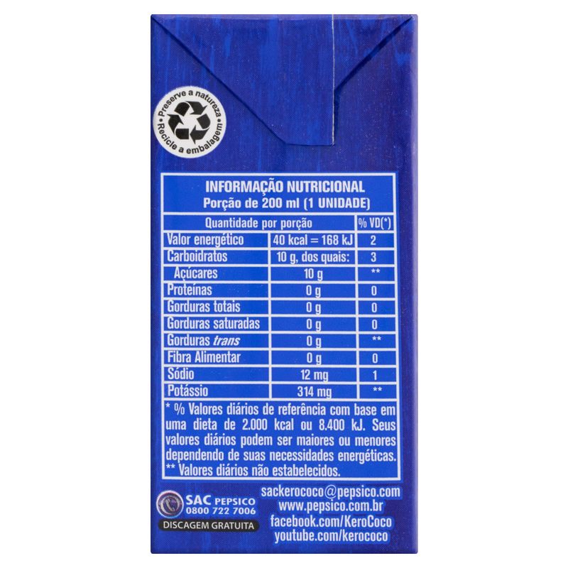 Água de Coco Esterilizada Kero Coco Caixa 200ml - Festval